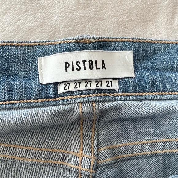 Pistola Audrey Distressed Mid-Rise Skinny Jeans in Tidal Blue - Picture 3 of 9